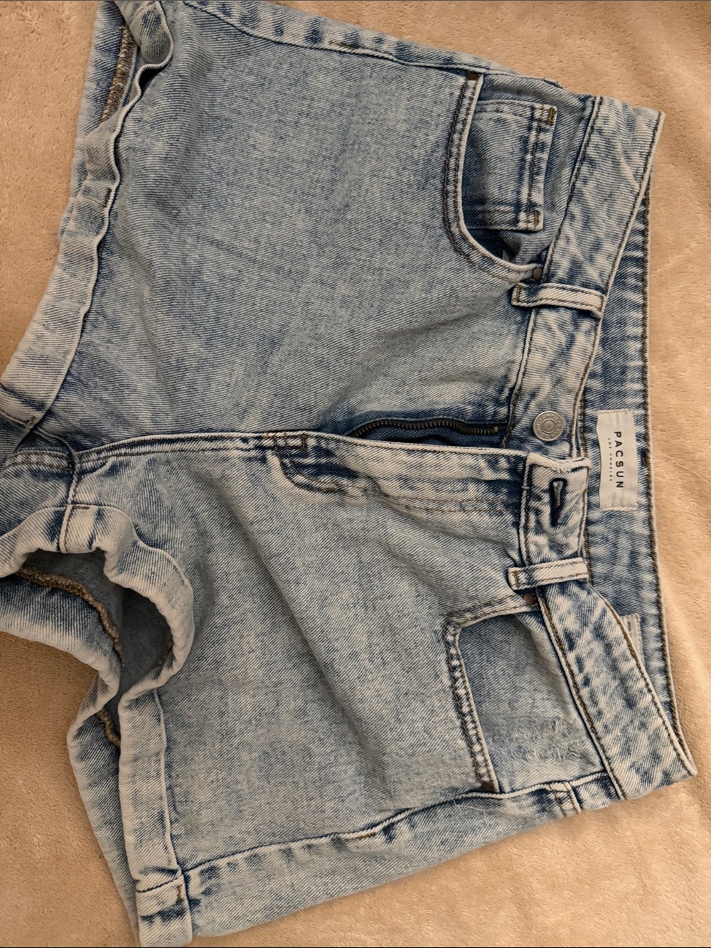 PacSun Faded Blue High-Rise Denim Shorts